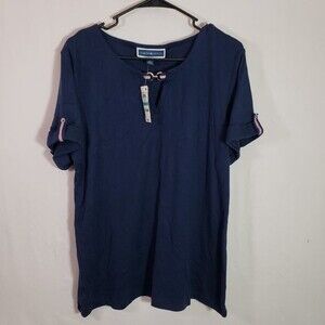 Karen Scott Hardware Scoop Blue Top 0x (AD)